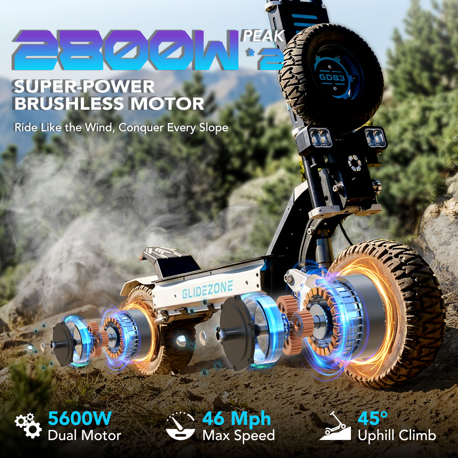 OBARTER GD83 Off-Road Electric - огляд і ціна 60V 5600W Dual Motor Electric Scooter