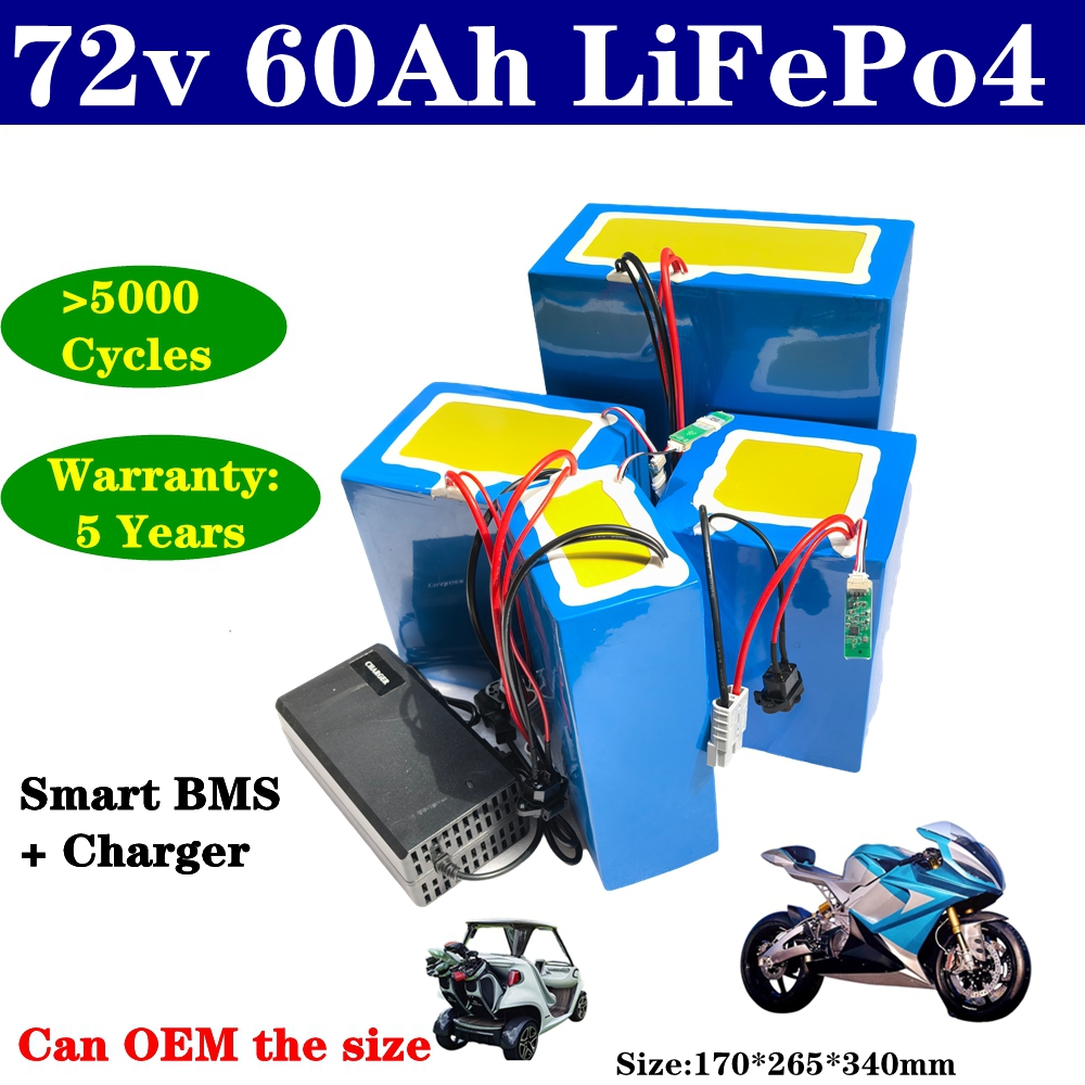 lithium 72V 60Ah lifepo4 batte - огляд і ціна 72V 60Ah Lifepo4 Battery Pack